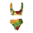 thumbnail image 5 of Daiia Cool Dinosaur Playing Guitar Women's Bikini Set Two Piece Swimsuit High Waisted Bikini Adjustable Straps Bikini Perfect for Beach, Pool, and Summer Vacation-Small, 5 of 9