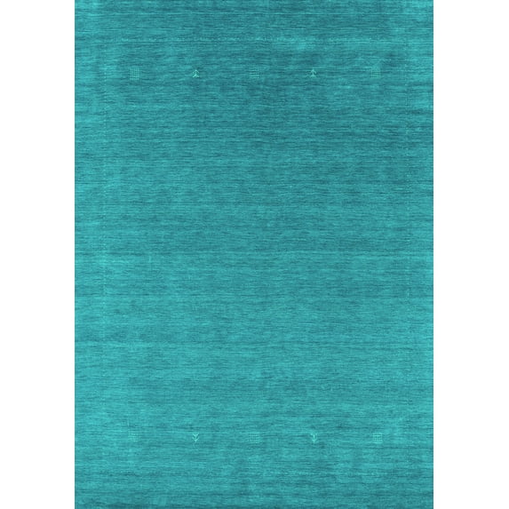 Ahgly Company Machine Washable Indoor Rectangle Abstract Turquoise Blue Contemporary Area Rugs, 2' x 4'