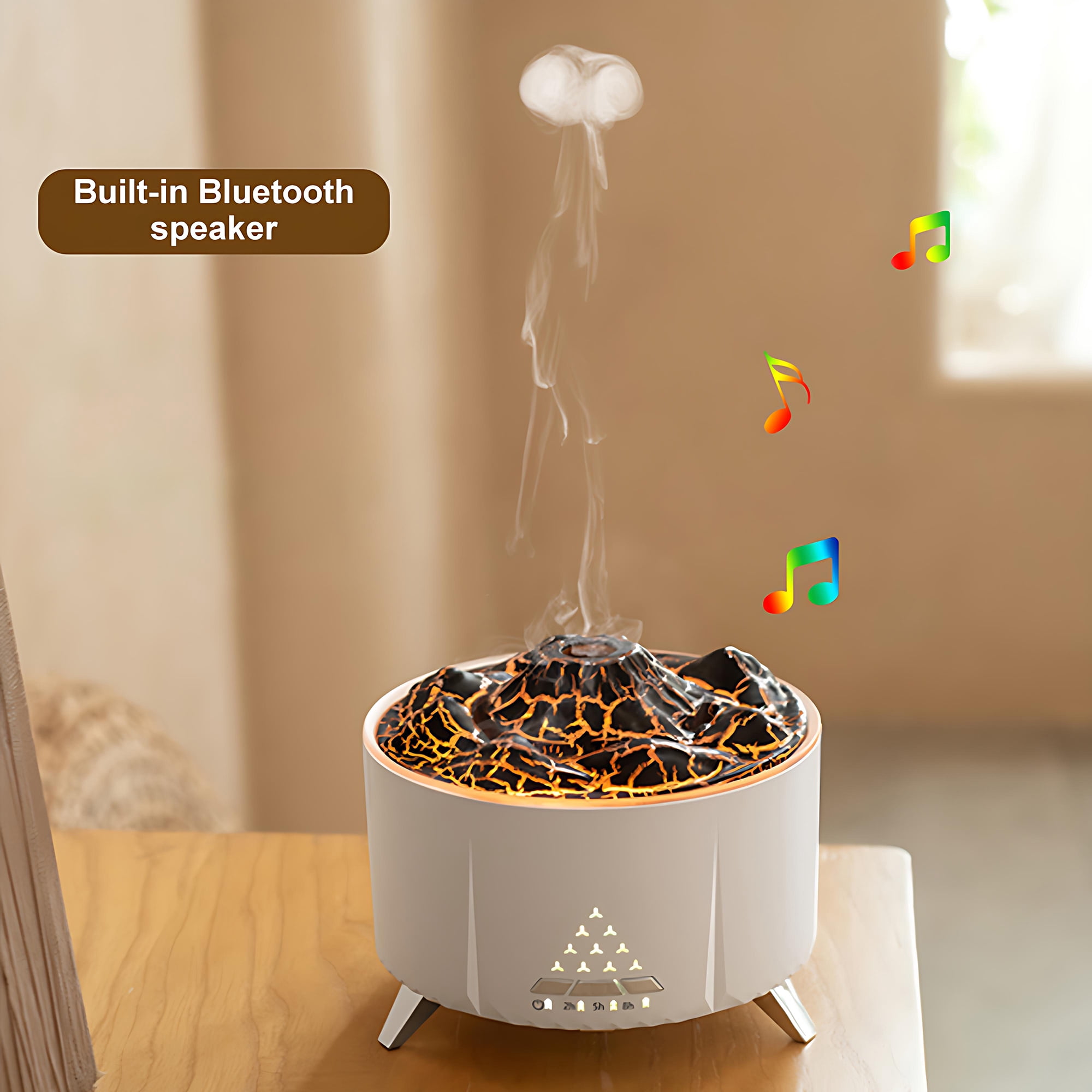 INSMART Aromatherapy Diffuser & White Noise Machine, 350ml Cool Mist Humidifier with Flame Effect, Bluetooth Speaker, 3 Timer, Night Light for Home, Office, Nursery