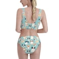 thumbnail image 3 of Daiia Colorful Dog printed 2 piece Swimsuit Bikinis for Women High Waisted Racerback Bathing Suits Summer Tummy Control Scoop Neck Swimwear-Large, 3 of 8