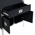 thumbnail image 3 of Linnea Dark Grey Side Table - Executive Style Lacquer Finish, Chrome Metal Leg,, 3 of 10