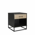 thumbnail image 1 of Novogratz Kelly Nightstand, Faux Rattan & Black Oak, 1 of 9