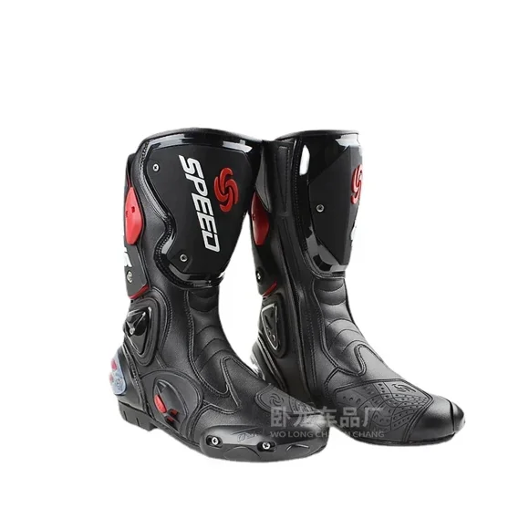 SPEED Riding Tribe Motorcycle Boots Professiona Biker Shoes Motorcycle Protective Gear Shift Microfibe Leather Boot Size 40-45