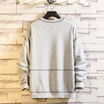 thumbnail image 2 of Oversized Men's Long Sleeve Round Neck Sweatshirts Patchwork Casual Loose Distressed Tops Trendy Pullovers Gray,L, 2 of 4