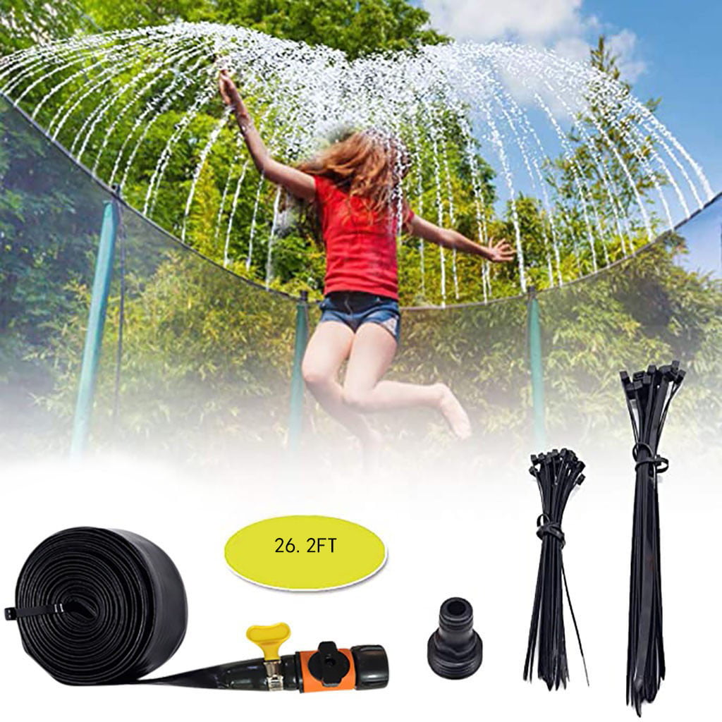 Bzoosio Trampoline Waterpark Sprinkler Best Outdoor Summer Toys For Kids Outside