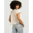 thumbnail image 3 of Jessica Simpson Women's Kamiya Cotton Peplum Hem Blouse, Sizes XS-XL, 3 of 6