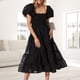 thumbnail image 3 of Vestido Vestido largo de mujer que cubre el vientre Sheer Sweet Streetwear Cake Dress (Negro L) Kuymtek Negro T L para Mujer, 3 of 6