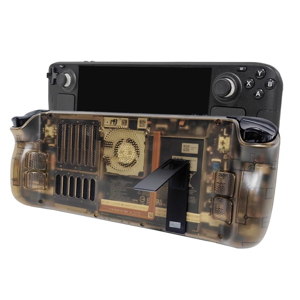Funda Protectora Antideslizante para Steam Deck (Marrón Transparente con Soporte)