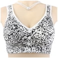 thumbnail image 2 of Daisy Front Closure Bras for Older Women Plus Size No Underwire Seamless Jelly Bra Full Coverage Comfort Wireless Bralettes Leopard Printed Black 42, 2 of 5
