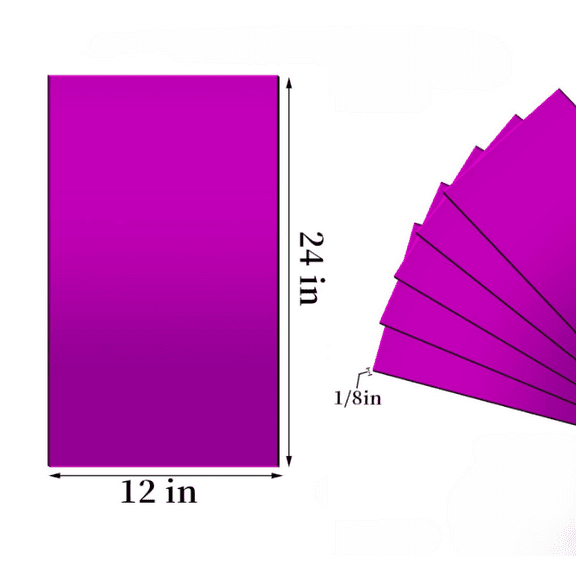 Acrylic Plastic Sheets 12" x 24", 1/8" Thick, Translucent Purple Panels, Plexiglass for DIY Crafts Office Retail Signs