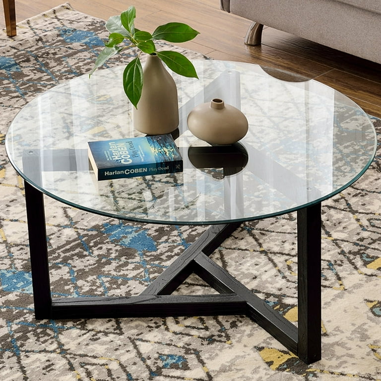 Small glass cheap top coffee table