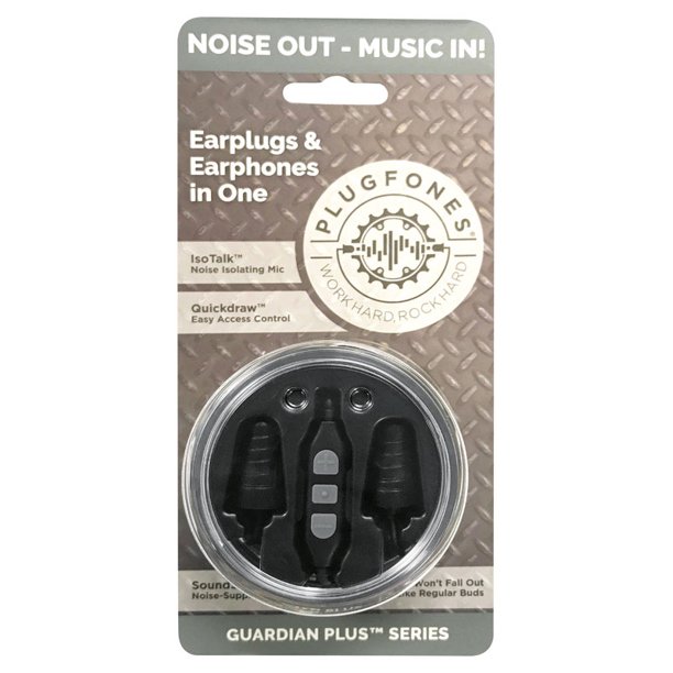 Plugfones Guardian Plus 26 dB Reusable Nylon/Silicone/Soft Foam Ear Plugs/Ear Phones With Mic 54