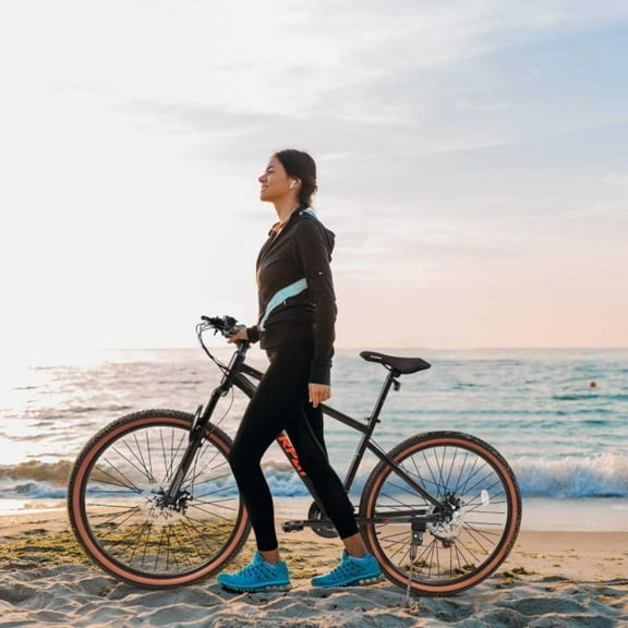 24 Inch Mountain Bike Teenagers, High Carbon Steel Frame, Disc Brakes, Durable , Brown Edge Tires, Ideal for School Commuting