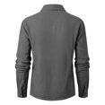 thumbnail image 4 of StSilkitty Mens Linen Shirts Long Sleeve Lace up Collared Dress T-Shirts Lightweight Comfy Breathable Pullover Tops, 4 of 8