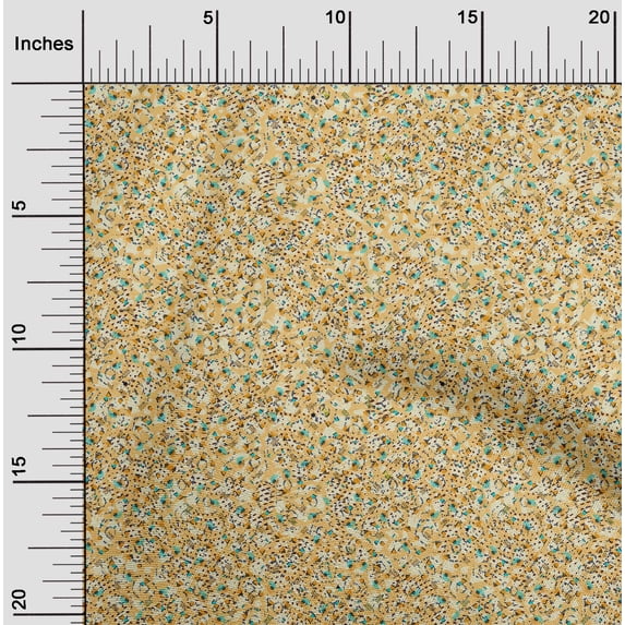 oneOone Cotton Silk Pale Yellow Fabric Geometric Dress Material Fabric Print Fabric By The Yard 42 Inch Wide