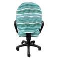 thumbnail image 3 of Mosaic Office Chair Slipcover, Traditional Wavy Mosaic Tiles Pattern in Aquatic Green Tones Pattern, Protective Stretch Decorative Fabric Cover, Standard Size, Cadet Blue and Jade Green, by Ambesonne, 3 of 5