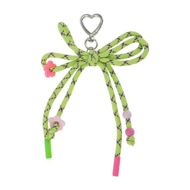 Ofertas Únicas 1 Pc Charm de Llave Decorativo con Bow Trenzado Estiloso y Hebilla de Amor Color Amarillo Fluorescente