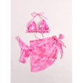 thumbnail image 2 of Women's 3 Piece Bathing Suit Triangle Bikini Swimsuit Set with Cover Up Skirt, 2 of 6