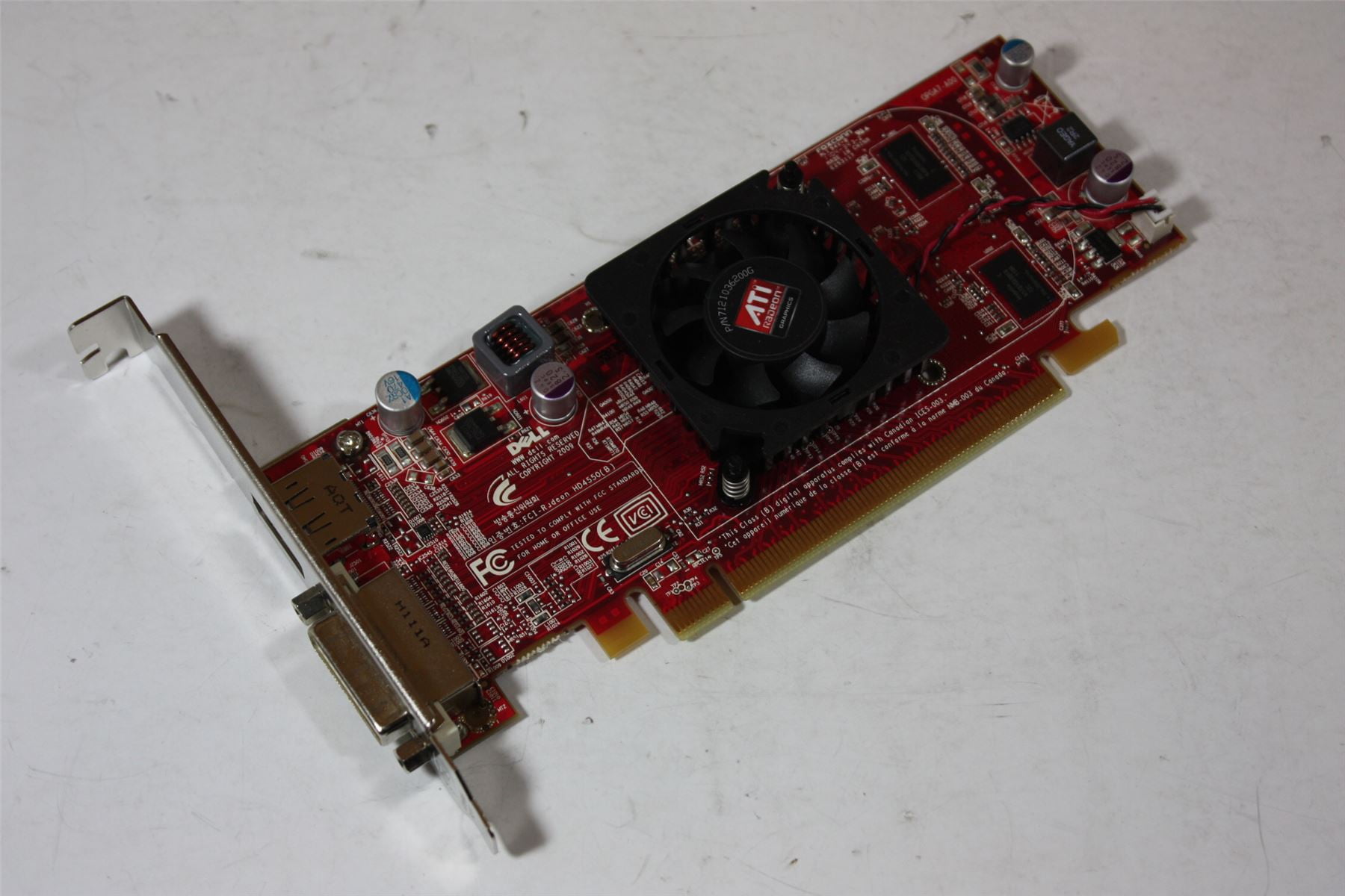 Pre Owned ATI Dell Radeon HD4550 Graphics Video Card High Profile 512MB DVI PCI E 03Y14F Good Walmart