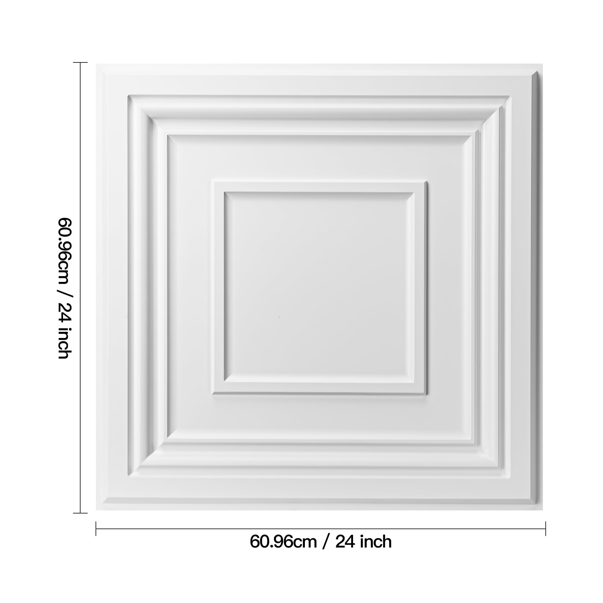 12Pcs 2ft x 2ft PVC Drop Ceiling Tiles,Glue Up Ceiling Tile for Home,Office,48 Sq.Ft,White