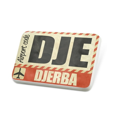Porcelein Pin Airportcode DJE Djerba Lapel Badge – NEONBLOND