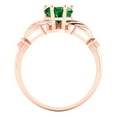 thumbnail image 4 of 1.06 ct Heart Cut Simulated Emerald Claddagh 18K Rose Gold Womens Engagement Ring, 4 of 5