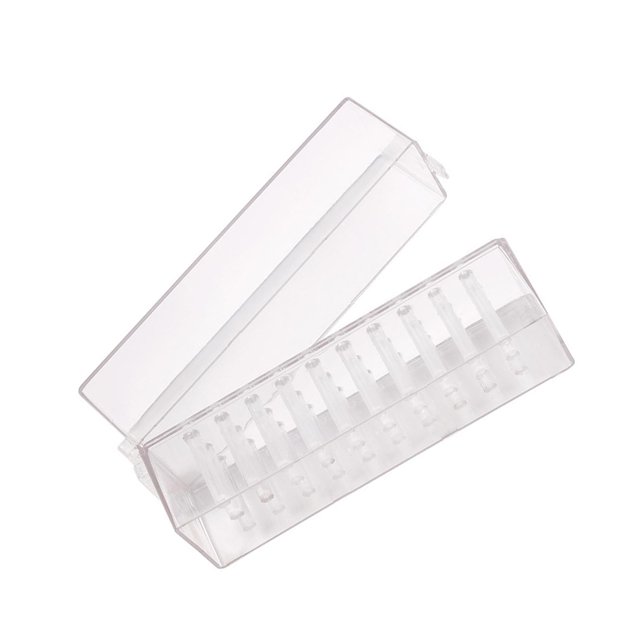 Minnieouse Caja de almacenamiento para decoración de uñas de 30 agujeros Juegos de manicura Transparente