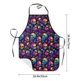thumbnail image 4 of Naloa 1Pack Adjustable Bib Apron Waterdrop Resistant Cooking Kitchen Aprons for Women Men Chef, mushroom rainbow color Skull Print, 4 of 5