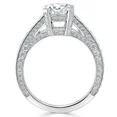 thumbnail image 4 of Spot Jewel Round Cut 2.1 Ct Diamond Ring - 14K White Gold Over Wedding Anniversary Ring for Her - Modern Birthday Ring - Solitaire with Accents Ring Gift - Gorgeous Anniversary Gift for Women's, 4 of 7