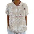 thumbnail image 1 of Women's Casual Button Up Shirt with Collared Neck and Watercolor Print Design for Spring Summer Everyday Fashion Wear, 1 of 5