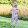 thumbnail image 5 of Toddler Baby Girl One Piece Jumpsuit Sleeveless Strap Tie Dye Rompers Summer Outfits with Pockets (1-2 Years, Purple), 5 of 5