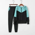 thumbnail image 2 of LYXSSBYX Sweatsuits 2pcs Sets Womens Clearance Women's Solid Color Patchwork Hooded Casual Sports Set, 2 of 9