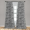 thumbnail image 5 of Ambesonne Black and White Curtains, Shapes and Dots, Pair of 28"x63", Black White, 5 of 5