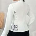 thumbnail image 4 of Elegant Lace Patchwork Slim Fit Long Sleeve Cardigan For Women Stylish And Wear For Work And Casual Outings Jacket for Women plus Size Trench Coat Women's Petite Outerwear Jackets & Coats Long Coat, 4 of 6