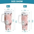thumbnail image 6 of Yayeee 40oz Stainless Steel Tumbler with Straw and Handle Double-Wall Insulated Travel Water Bottle, Pink Halloween Ghosts, 6 of 8