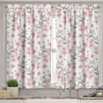thumbnail image 2 of Ambesonne Watercolor Valance & Curtain, Sakura Cherry Garden, 55"x45", Reseda Green Pale Pink, 2 of 6