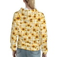 thumbnail image 7 of Daiia Coffee Plaid Sunflower Pattern Women's Fashion Hoodies & Sweatshirts with Kangaroo Pocket Hooded Sweatshirt with Eye-catching Drawstrings-Small, 7 of 7