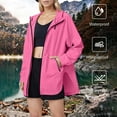 thumbnail image 2 of DYTTDG Women's Lightweight Hooded Zip-Up Jacket Long Sleeve Solid Casual Windbreaker Drawstring Waist Zipper Pockets Outerwear, 2 of 8