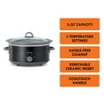 thumbnail image 5 of Kenmore 5 qt (4.7L) Slow Cooker, Black and Gray, Compact Countertop Cooking, Simple Dial Control, 5 of 12