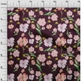 thumbnail image 2 of oneOone Georgette Viscose Wine Fabric Flower & Leaves Watercolor Quilting Print Sewing Fabric By The Yard 42 Inche Wide, 2 of 4