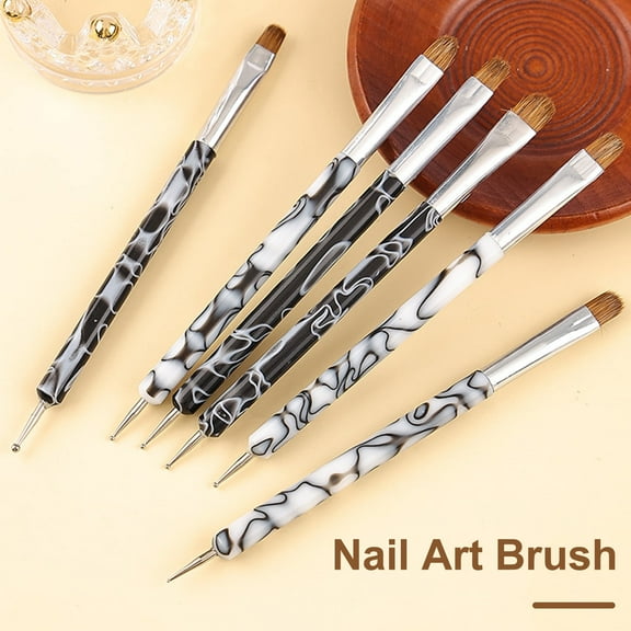 French Manicure Brush Professional Two-Way Nail Art Brush Nail Dotting Pen for Gel Application Scribing And Fine Drawing on Nail Tips