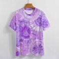 thumbnail image 3 of Colorful Swirls Tie-dye Women's Short Sleeve Tops Casual Blouses T Shirt, 3 of 6
