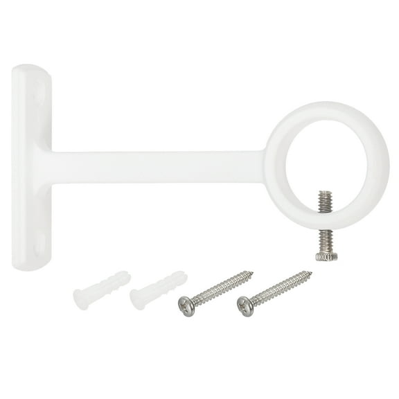 1Pack Curtain Rod Brackets, Hanging Rod Holders for Home Office, White