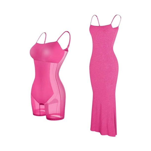 shapewear for maxi dress  Women's Shaper Dress Bodycon Maxi/Mini Built in  Shapewear Bra 8 in 1 Slimming Long Sleeve Backless Dresses Loungewear
