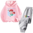 thumbnail image 2 of Conjunto de sudadera con capucha de La Sirenita de Disney para niñas de 3 a 14 años, sudadera informal de calle kawaii, traje de camión para niños, 2 of 5