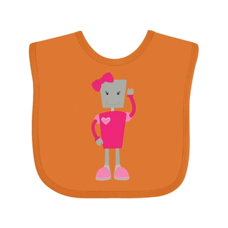 

Inktastic Cute Robot Funny Robot Girl Robot Pink Robot Gift Baby Girl Bib