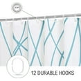 thumbnail image 5 of Abstract Striped Shower Curtain, Modern Minimalist Waterproof Fabric Shower Curtain Set with Hooks 72" x 72" - White & Light Blue, 5 of 6