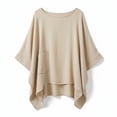 thumbnail image 3 of Womens Oversized Tshirts 3/4 Batwing Sleeve Crew Neck Cotton Tops Boho Loose Tunic Summer Work Blouse Casual Basic Tee Shirts, 3 of 4