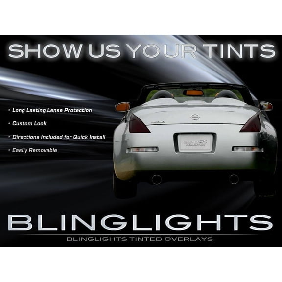 For Nissan 350Z Tinted Taillight Overlays Smoked Film Covers