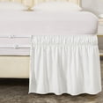 thumbnail image 6 of UniVerse Wrap Around Bed Skirt Three Fabric Sides Elastic Dust Ruffled 18 Inch Tailored Drop,Easy to Install Fade Resistant-Natural White, Queen/King, 6 of 14